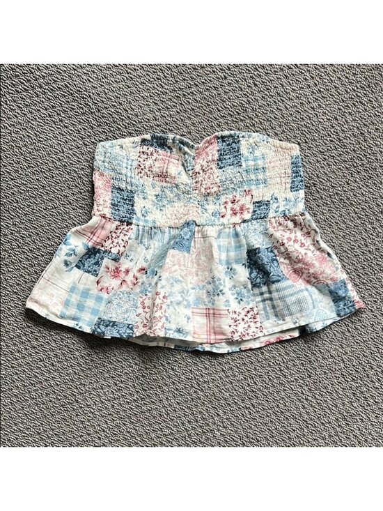 Tops - Patchwork Strapless Top